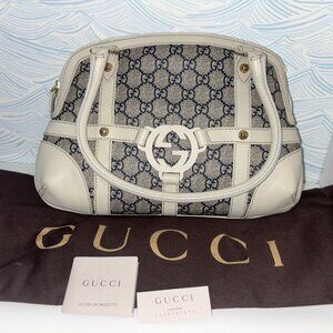 Gucci  Monogram Reins Tote Navy/Cream - Brand New - Never Used